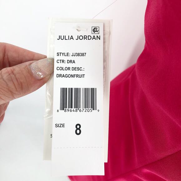 JULIA JORDAN Sheath Dress Size 8 Dragon Fruit Pink Halter Twist Sleeveless NWT - Picture 12 of 15